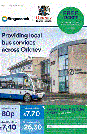 Enjoy a free ride with the Orkney DayRider ticket