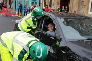 "Its a gamble there's no coming back from" - emergency services stage dramatic rescue in road safety event