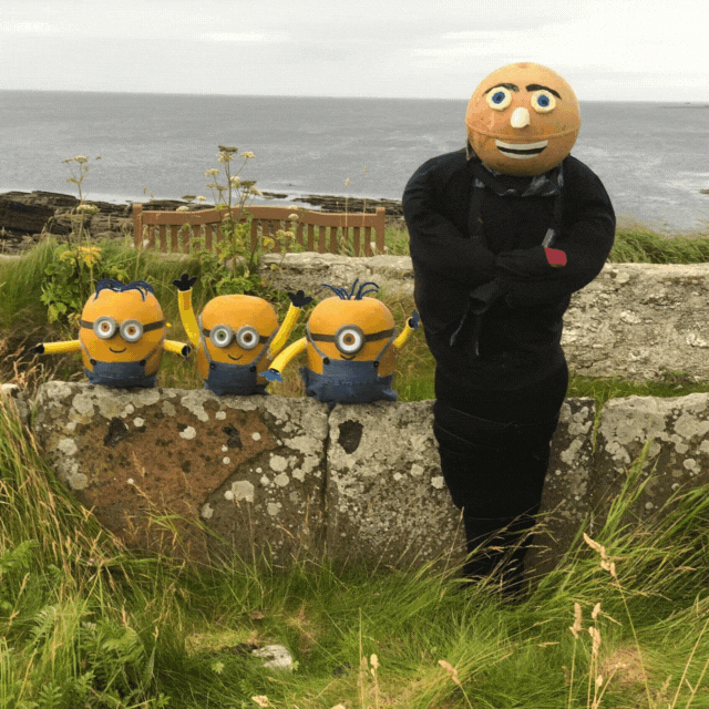 Series of photos showing scarecrows on the RNLI fundraiser trail.