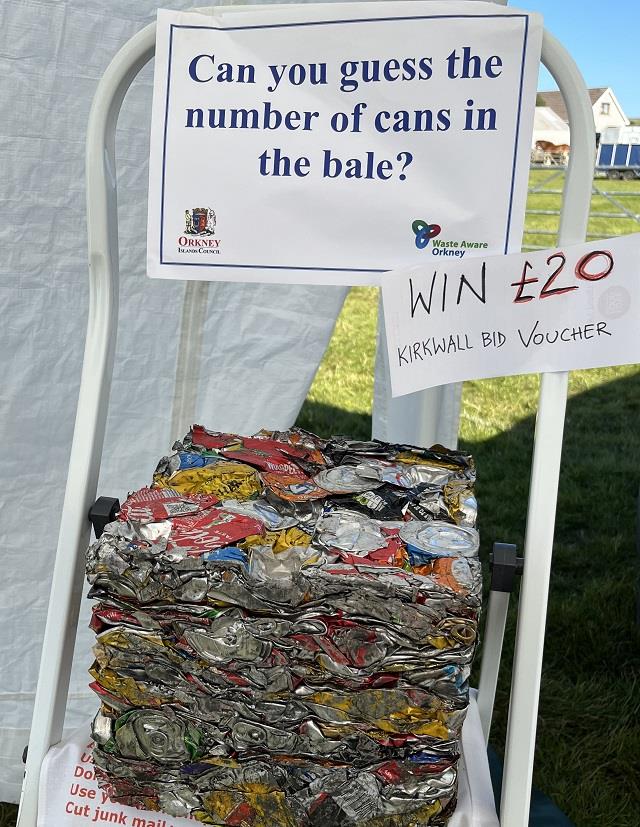 Can you guess the number of cans in this bale?