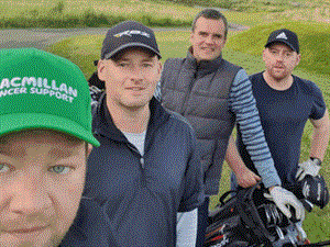Four men, four golf courses, 24 hours and a ferry – all in aid of Macmillan!
