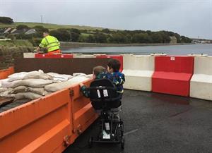 Flood defences deployed at St Marys and St Margarets Hope  ahead of high tides