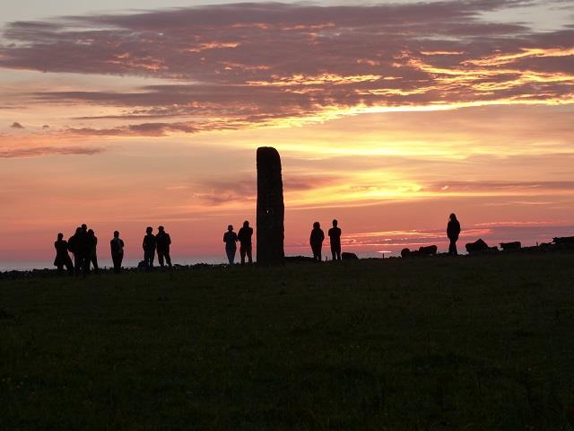 Photo by Alison Duncan of A North Ronaldsay Sunset - taken midsummer 2023 at Stan Stane.