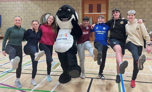 Sports Leaders with 2025 Islands Games mascot