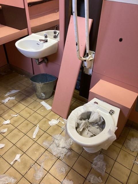 St Magnus Lane toilets are damaged by vandals.