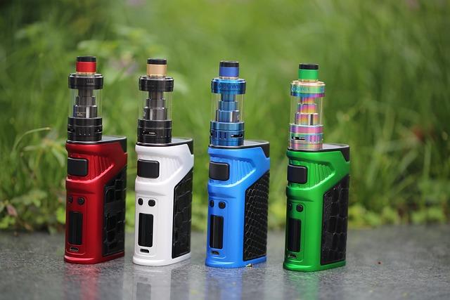 Different coloured vapes