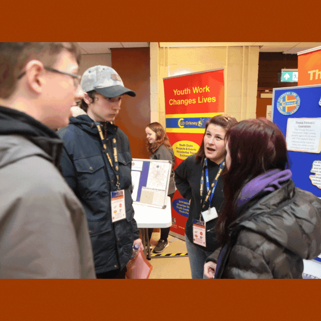 Series of photos of young people at the 2023 Orkney Youth Conference.