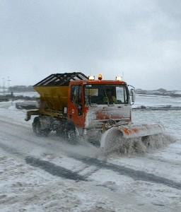 Image of the Council snow plow at work.