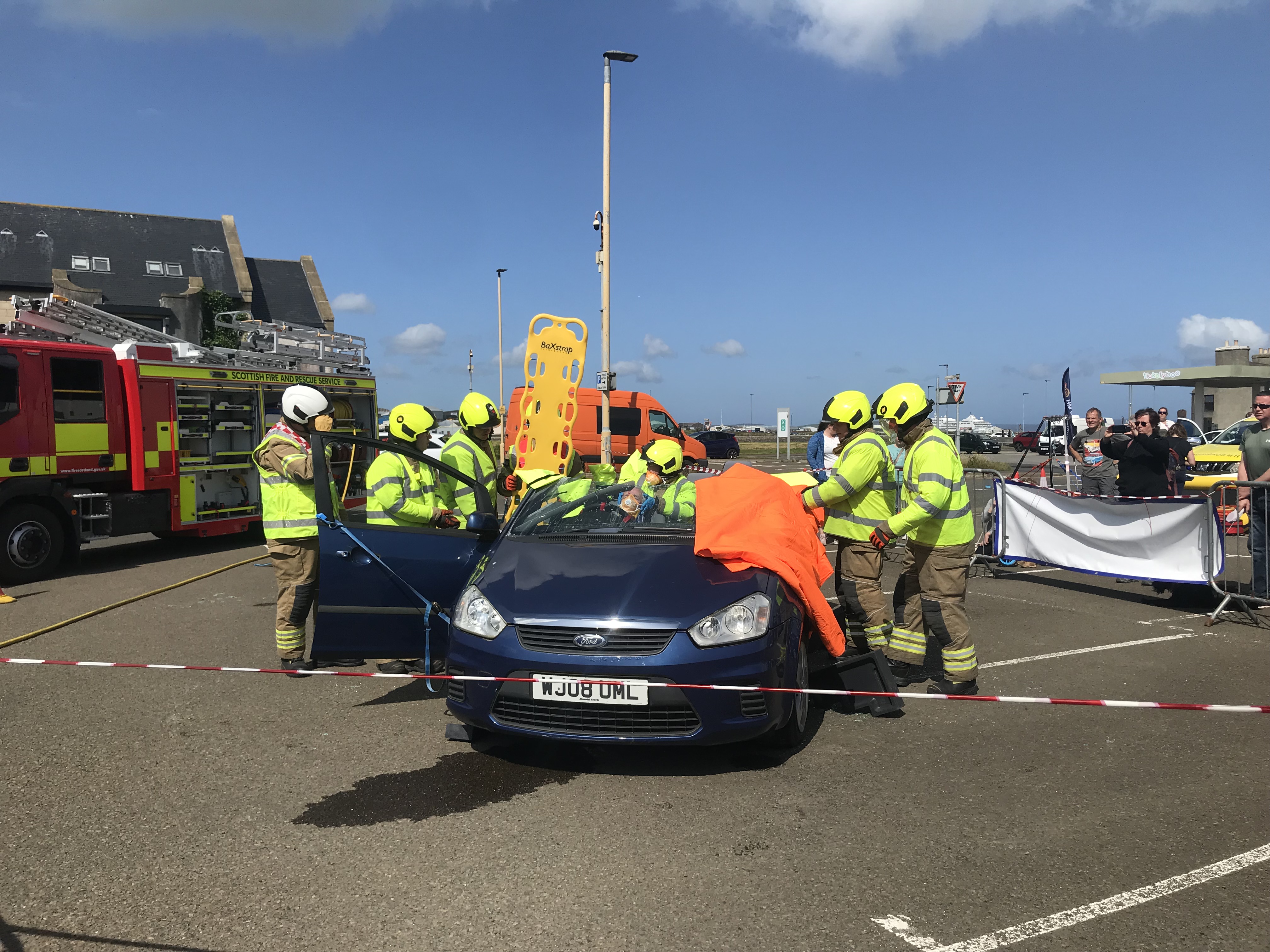 Crowd gathers at Kirkwall Fire Station Road Safety Open Day  